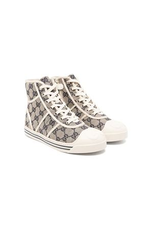 sneakers in pelle blu GUCCI KIDS | 793590FADLD4046